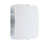 EGLO LED lampada da soffitto Cupella, lampada da parete a 1 fiamma, lampada | moderna da soffitto, applique in metallo cromato e vetro bianco, lampada LED per soggiorno luce calda, L x P 15,5 cm