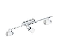 Eglo LED Lampada da soffitto Davida, plafoniera a 3 luci, faretti da soffitto in metallo cromato e bianco, lampada da soggiorno, faretti con lampadine GU10, luce calda