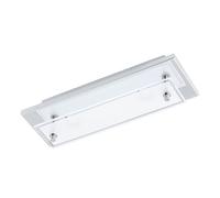 EGLO LED lampada da soffitto Frades, lampada da soffitto, acciaio | inox, alluminio cromato, vetro satinato bianco, chiaro, luce calda