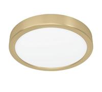 Eglo LED lampada da soffitto Fueva 5, Ø 21 cm, illuminazione rotonda per soffitto camera corridoio, luce da montare in metallo ottone spazzolato, 2000 lumen, luce calda