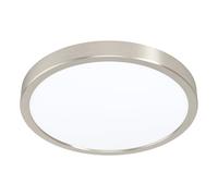 Eglo LED lampada da soffitto Fueva 5, Ø 28,5 cm, lampada a plafone singola in acciaio con diffusore in plastica, lampada da soffitto in nichel opaco e bianco, LED luce calda