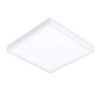 Eglo LED Lampada da soffitto Fueva 5, L x P 28,5 cm, lampada a plafone singola, lampada da bagno in acciaio con diffusore in plastica bianco, LED luce calda, IP44