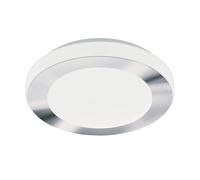Eglo LED lampada da soffitto LED Carpi, Lampada da bagno in metallo cromato | e plastica bianca, Lampada LED per ambienti umidi luce calda, IP44, Ø 30 cm
