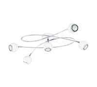 Eglo LED lampada da soffitto Locanda, lampada da soffitto a 5 luci, faretti | in metallo, lampada da soggiorno bianca e cromata, spot con lampadine GU10, luce calda