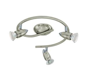 Eglo LED lampada da soffitto Magnum LED, lampada da soffitto a 3 | fiamme, faretti in metallo, lampada per soggiorno in nichel opaco e cromo, spot con lampadine GU10, luce calda, Ø 25,5 cm