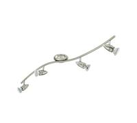 Eglo LED lampada da soffitto Magnum LED, lampada da soffitto a 4 | fiamme, faretti in metallo, lampada soggiorno in nichel opaco e cromo, spot con lampadine GU10, luce calda
