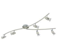 Spot Moderno Magnum Led In Acciaio Nichel Satinato 6 Luci Gu10 2,8W 3000K Ip20