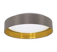 EGLO LED lampada da soffitto Maserlo, 1 fiamma, lampada da soffitto in | tessuto, materiale: acciaio, tessuto, plastica, colore: cappuccino, oro, bianco, Ø: 40,5 cm