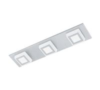 Eglo LED lampada da soffitto Masiano, illuminazione a 3 luci da soggiorno in alluminio e plastica, lampada da corridoio, illuminante bianco caldo
