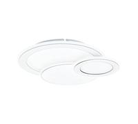 Eglo LED lampada da soffitto Mentalurgia, 3 fiamme, lampada | da parete, acciaio cromato e plastica bianca, lampada rotonda soggiorno con cambio temperatura colore (caldo, neutro, freddo)
