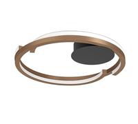 Eglo LED lampada da soffitto | Mezzomonte, dimmerabile, per soggiorno, corridoio, camera da letto, metallo bronzo, luce calda e fredda, Ø 48 cm