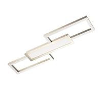 Eglo LED lampada da soffitto Monirote, minimalista con telecomando, luce da soggiorno dimmerabile in metallo in nichel opaco e plastica color bianco, bianco caldo-freddo, L 78 cm