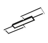 Eglo LED lampada da soffitto Monirote, minimalista con telecomando, luce da soggiorno dimmerabile in metallo in nero e plastica color bianco, bianco caldo-freddo, L 78 cm