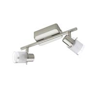 EGLO LED lampada da soffitto Orvieto 1, faretti da soffitto, acciaio nichel | opaco, vetro satinato bianco, chiaro luce calda