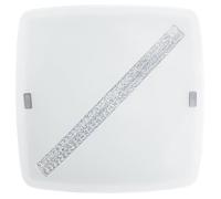 EGLO LED lampada da soffitto Osseja, plafoniera, acciaio bianco, vetro