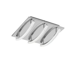 Eglo LED lampada da soffitto Pertini, plafoniera, acciaio, alluminio | cromato, plastica trasparente color bianco caldo