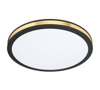 Eglo LED lampada da soffitto Pescaito, lampada da parete a 1 | fiamma, lampada da soffitto in acciaio nero e plastica bianca, oro, lampada per soggiorno, luce calda, Ø 28 cm