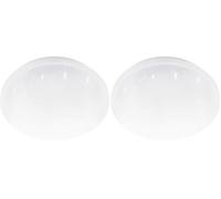 Eglo LED lampada da soffitto Pogliola-E, plafoniera piatta con effetto cristallo, luce per corridoio e camera, in metallo e plastica bianca, illuminazione neutra, Ø 26 cm (Confezione da 2)