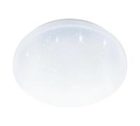 Eglo LED lampada da soffitto Pogliola-E, plafoniera piatta con effetto cristallo, luce per corridoio e camera, metallo e plastica bianca, illuminazione calda, Ø 26 cm