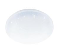 Eglo LED lampada da soffitto Pogliola-E, plafoniera piatta con effetto cristallo, luce per corridoio, illuminazione camera da letto in metallo e plastica bianca, lampada calda, Ø 31 cm