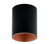 Eglo LED Lampada da soffitto Polasso, 1 fiamma, materiale: alluminio e plastica, colore: nero e rame, diametro: 10 cm
