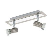 Spot Moderno Rottelo In Acciaio Nichel Satinato 2 Luci Gu10 4,6W Ip20