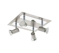 Eglo LED Lampada da soffitto Rottelo, lampada da soffitto a 4 fiamme, faretti in metallo, lampada per soggiorno in nichel opaco, cromo, spot con lampadine GU10, luce calda