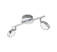 Eglo LED lampada da soffitto Salto, plafoniera a 2 luci, faretti da soffitto in metallo e plastica, lampada da soggiorno cromata, lampada LED per corridoio luce calda