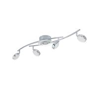 EGLO LED lampada da soffitto Salto, plafoniera, acciaio | cromato, vetro, plastica bianca trasparente luce calda
