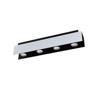 EGLO LED lampada da soffitto Viserba, plafoniera, acciaio bianco | alluminio, nero, portalampada GU10
