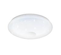 Eglo LED lampada da soffitto Voltago 2, 1 fiamma con effetto | cristallo, telecomando, luce regolabile (bianco caldo-freddo), dimmerabile, metallo e plastica bianca, Ø 38 cm