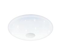 Eglo LED lampada da soffitto Voltago 2, 1 fiamma, effetto | cristallo, telecomando, luce regolabile (calda-fredda), dimmerabile, metallo e plastica bianco, Ø 58 cm