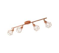 Eglo ZAPATA Faretto da Soffitto in Acciaio, 4 Luci, 2.5 W, Rame