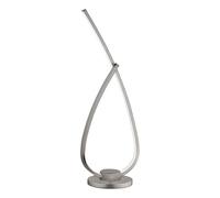 Eglo Led lampada da tavolo Palozza 1, luce da tavolo singola, in alluminio, nichel opaco e plastica bianca, illuminazione da soggiorno a Led, con interruttore