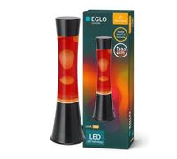 Eglo LED lampada lava decorativa, colonna d'acqua retro per bambini, luce | ambiente nera con liquido rosso e cera bianca, 39,5 cm, ideale per cameretta