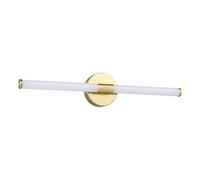 Eglo LED Lampada Specchio Ramola, illuminazione bagno in metallo ottone e plastica bianca, luce calda-fredda, IP44, L 60 cm