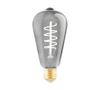 EGLO LED Lampadina E27 dimmerabile, lampadina vintage nero trasparente, LED | a spirale 4 Watt (equivale a 15 Watt), 100 Lumen, LED E27 luce calda, 2000 Kelvin, lampadina decorativa ST64, Ø 6,4 cm