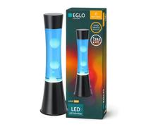 Eglo LED Lavalampe Lava, colonna d'acqua decorativa, lampada retrò | per bambini, luce ambiente per cameretta, nera, liquido blu con cera bianca, 39,5 cm