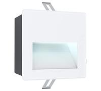 Eglo Led luce da incasso per esterni Aracena, faretto da incasso a Led in vetro, plastica, alluminio in bianco, nero e trasparente, lampada da esterno, IP64, L x L 14 cm