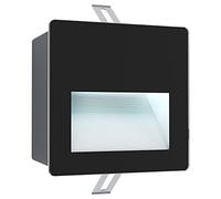 Eglo Led luce da incasso per esterni Aracena, faretto da incasso a Led in vetro, plastica, alluminio in nero e trasparente, lampada da esterno, IP64, L x L 14 cm