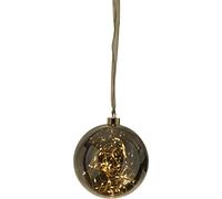 EGLO LED palla di Natale per interni, sfera di vetro illuminata | da appendere, palla luminosa nero-trasparente da sospendere, luce calda, alimentazione elettrica, Ø 15 cm