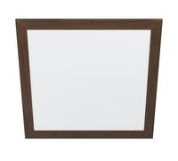 Eglo Led Panel Piglionasso, con cornice decorativa in legno, lampada da soffitto in legno marrone scuro, luce da cucina e ufficio, illuminazione bianco neutro, L x L 64,5 cm
