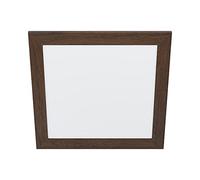 Eglo Led Panel Piglionasso, con cornice decorativa in legno, lampada da soffitto in legno marrone scuro, luce da cucina e ufficio, illuminazione bianco neutro, L x L 50 cm