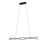Lampadario A Sospensione Moderno Lasana 3 Acciaio Nero 1 Luce Led 33W 4500Lm