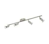 Spot Moderno Buzz Led In Acciaio Nichel Satinato 4 Luci Gu10 2,8W Ip20