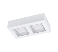EGLO LED Plafoniera Ferreros, lampada da soffitto a 2 luci, lampada | soggiorno, lampada cucina in acciaio e plastica, lampada soffitto corridoio bianca