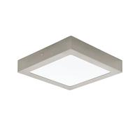 EGLO LED Plafoniera Fueva 1, lampada da soffitto a 1 fiamma, materiale: | pressofusione in metallo, plastica, colore: nichel opaco, bianco, dimensioni: 22,5x22,5 cm, luce calda