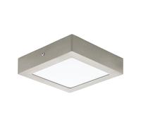 Eglo LED Plafoniera Fueva 1, lampada da soffitto a 1 fiamma, materiale: pressofusione in metallo, plastica, colore: nichel opaco, bianco, dimensioni: 17x17 cm, luce calda
