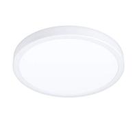 Eglo LED Plafoniera Fueva 5, Ø 28,5 cm, lampada da soffitto 1 fiamma, lampada da bagno in acciaio con diffusore in plastica bianco, lampada LED montaggio a parete luce calda, IP44