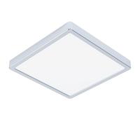 Eglo LED Plafoniera Fueva 5, Ø 28,5 cm, lampada da soffitto singola, lampada da bagno in acciaio con superficie luminosa in plastica cromata e bianca, lampada LED a luce calda, IP44